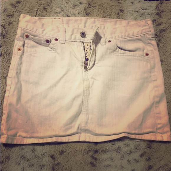 White Lucky Brand Jean Skirt Mini - Picture 1 of 3