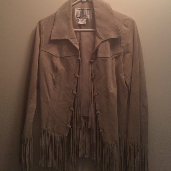 Leather fringe jacket