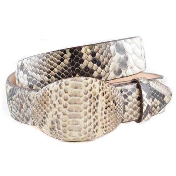 Genuine snake python skin cowboy belt