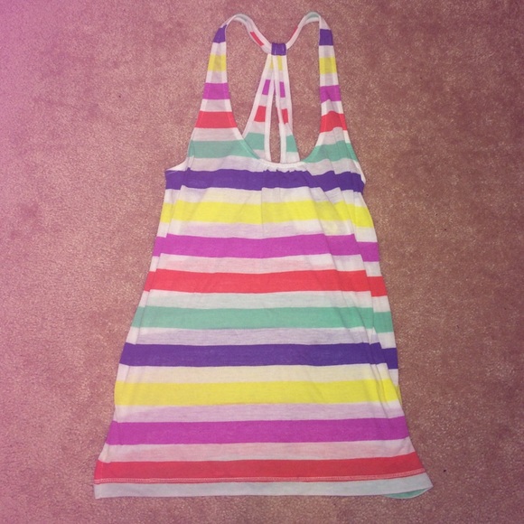 American eagle striped color tank with knot back!