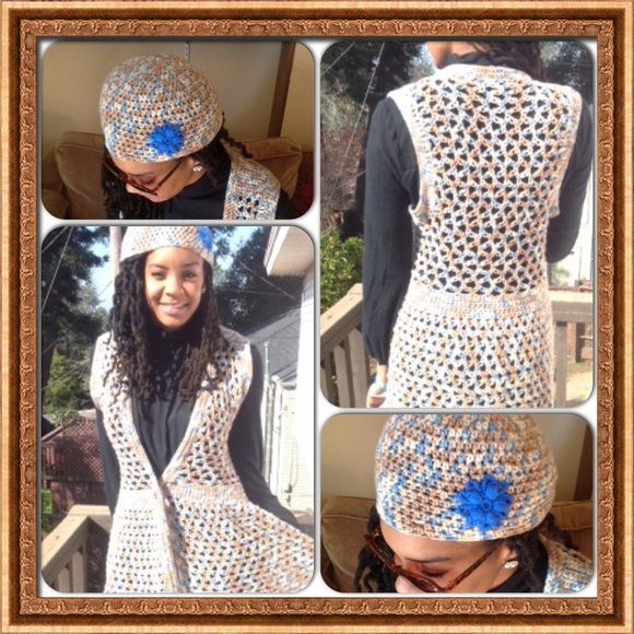 SOLD! Handmade Sweater Vest & Hat!