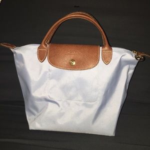Light blue Longchamp small tote