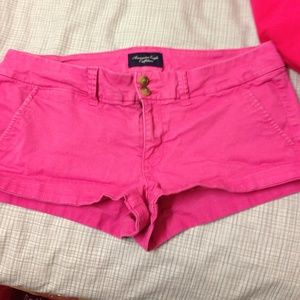American eagle pink chino shorts