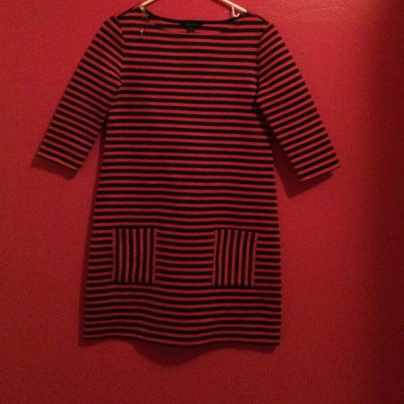 Red and black stripped dress