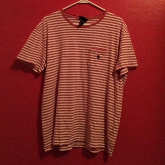 Pink and white striped RL tshirt
