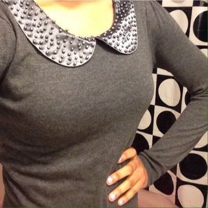 Grey collared sweater