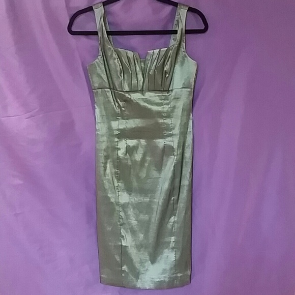 Metallic gun metal silver cocktail dress
