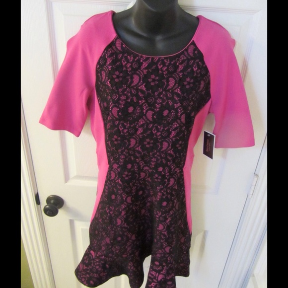 Pink and black dress
