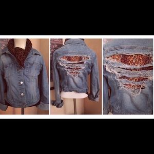 Cheetah designed Jean jacket