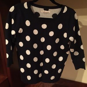 Old navy navy and white polka dot sweater