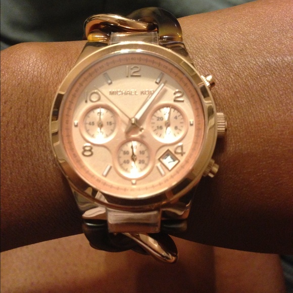 MICHAEL KORS RUNWAY TWIST TORTOISE ACETATE WATCH