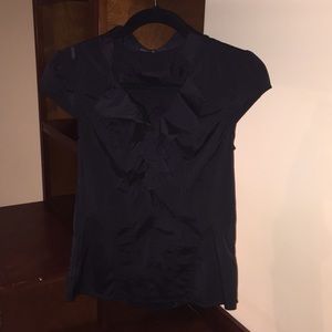 Express Black ruffled neckline blouse