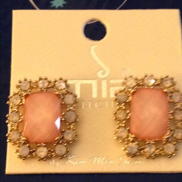 Peach and Gold Earrings