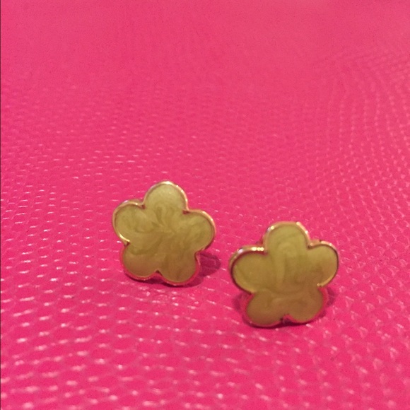 Anthropologie yellow petal earrings