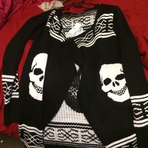 Aztec Skull Cardigan Sweater