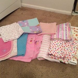 12 burp cloths SOLD👍👍💗💗💜