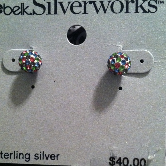 Belk Silverworks multi-color stud earrings