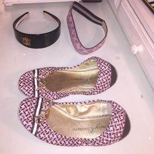Size 7M juicy couture shoes and 2 headbands