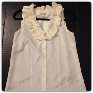J. CREW silk ivory top new with tags