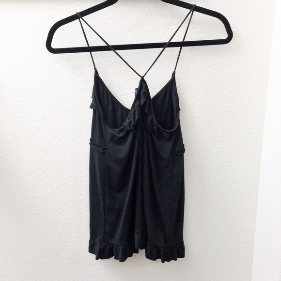AE Black Ruffled Flare Babydoll Cami Top - Picture 2 of 3