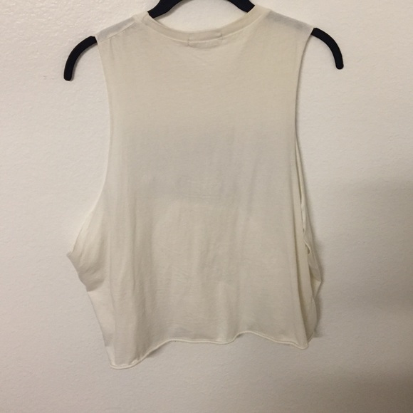 NWOT- brandy Melville LA/NY cream muscle tee - Picture 3 of 4