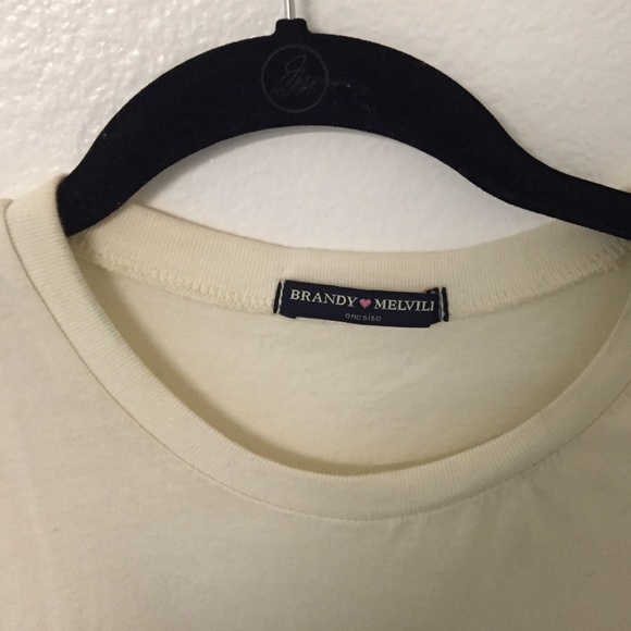 NWOT- brandy Melville LA/NY cream muscle tee - Picture 2 of 4