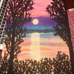 Sunset canvas painting