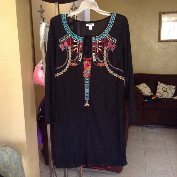 Boho Gypsy Black Swimsuit Cover size medium