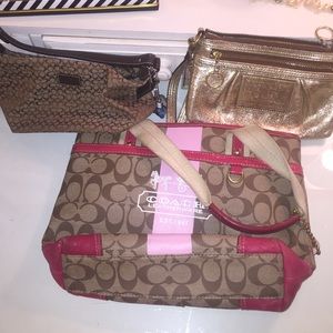 3 authentic coach handbags. Good condition