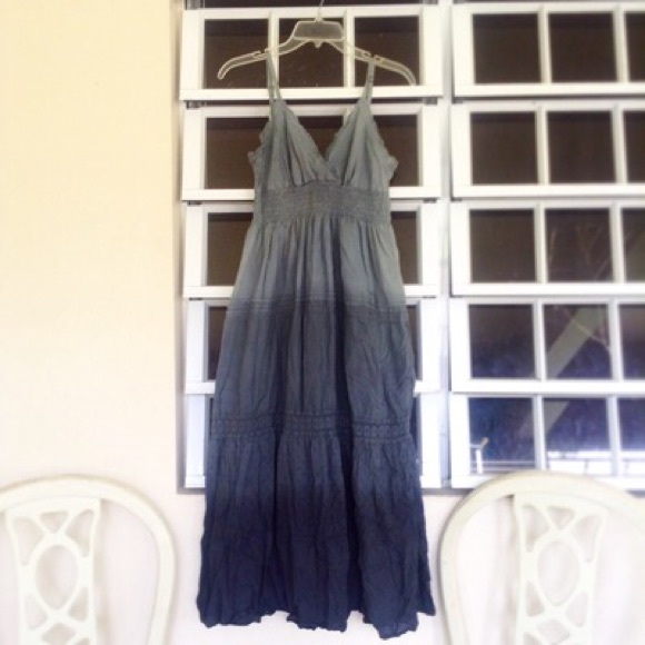 Ombray Grey Boho Gypsy Maxi Dress size large