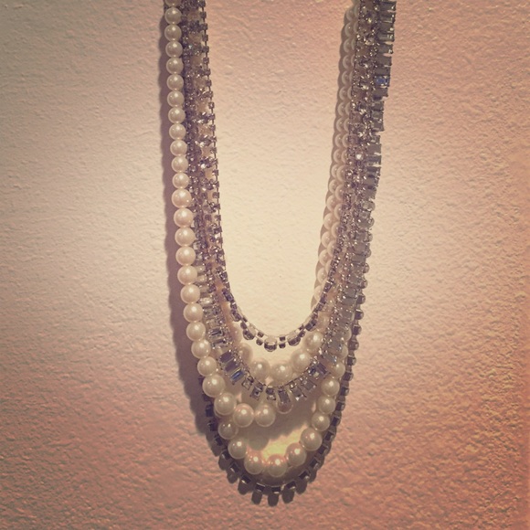 Leather and Pearl Statement Necklace