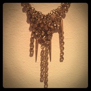Gold Sparkly Rocker Statement Necklace