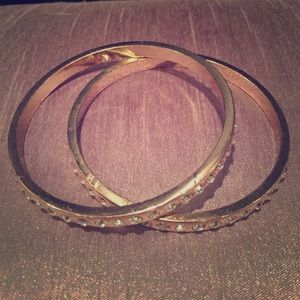 Gold Rhinestone Sparkly Bangle Set