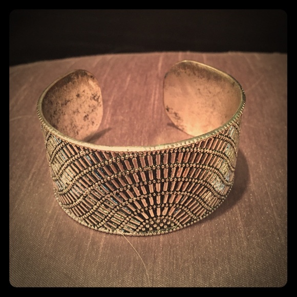 Silver Etched Bangle