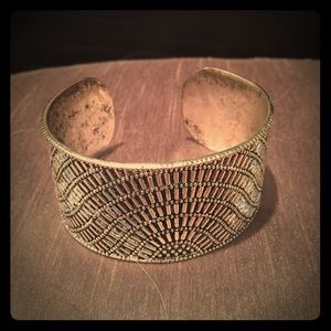 Silver Etched Bangle