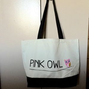 Pink Owl Canvas Tote Bag