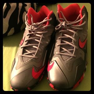 Pink and Gray Lebrons