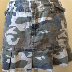 Army Print Mini Skirt