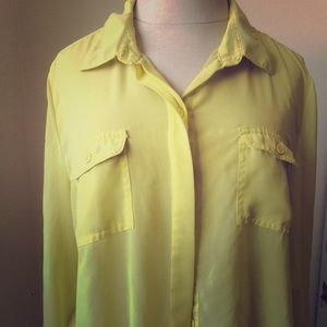 Yellow See-Through Button Up
