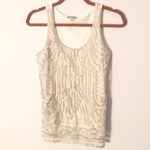 🚫sold🚫 Express white lace cutout tank top