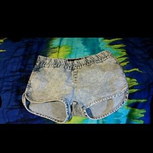 Acid wash shorts