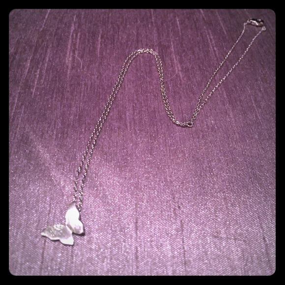 Delicate Silver Necklace with Butterfly Pendant