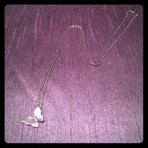 Delicate Silver Necklace with Butterfly Pendant