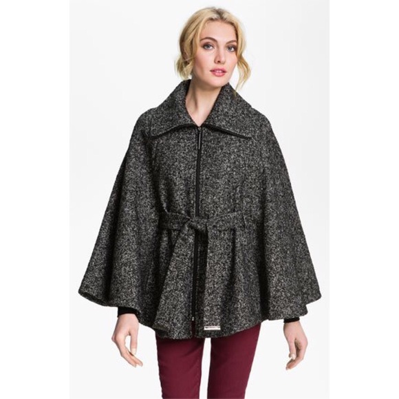 Calvin Klein Zip Front Cape in Taupe