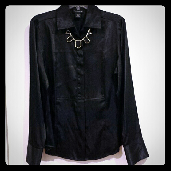 Black Satin Blouse