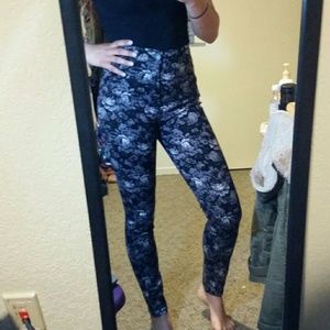 Natural waist floral jeans