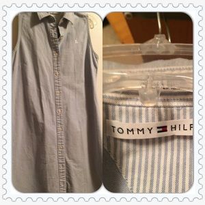 Tommy Hilfiger sleeveless denim shirt dress.