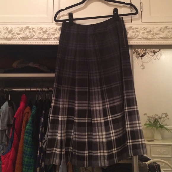 Topshop ombré plaid pleated skirt
