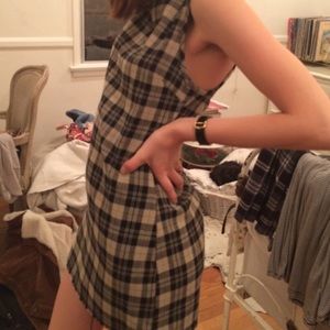 Brandy Melville checkered tan and black dress