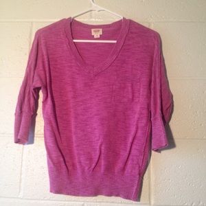🔴SOLD🔴Thin, Quarter-Sleeve, Pink Sweater